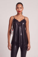 Vegan Leather Asymmetrical Cami