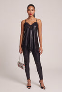 Vegan Leather Asymmetrical Cami