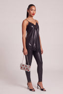 Vegan Leather Asymmetrical Cami
