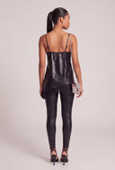 Vegan Leather Asymmetrical Cami