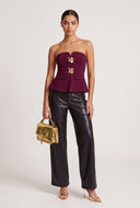 Vegan Leather High Waist Pants