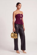 Vegan Leather High Waist Pants