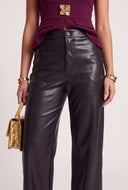Vegan Leather High Waist Pants