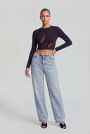 Asymmetrical Laser Cut Crop Top