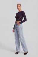 Asymmetrical Laser Cut Crop Top