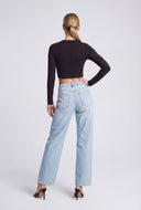 Asymmetrical Laser Cut Crop Top