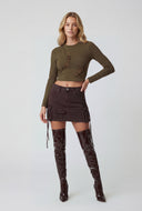 Asymmetrical Laser Cut Crop Top