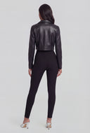 Studded Detail Faux Leather Jacket