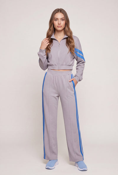 Varsity Wide Leg Sweatpants