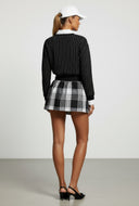 Pinstripe Cropped Layered Sweatshirt