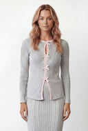 Keyhole Bow Rib Knit Top
