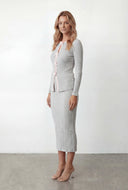 Keyhole Bow Rib Knit Top