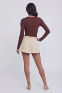 Luisa Metallic Ring Textured Knit Crop Top
