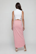 Ruched Split Front Maxi Skirt