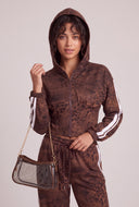 Faux Suede Zip Hoodie