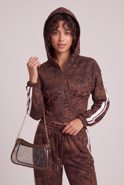 Faux Suede Zip Hoodie