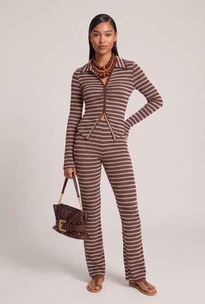 Striped High Waist Pants