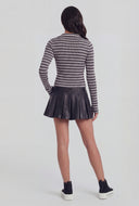 Rib Knit Striped Button-Front Shirt
