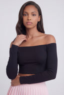 Soft Knit Off The Shoulder Crop Top