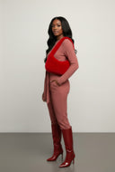 Tie Front Textured Knit Blouse