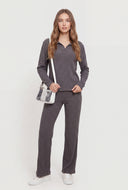 Josephine Rib Knit Polo Top