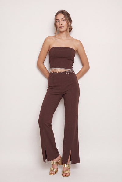 Slit Front Flare Pants
