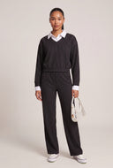 Calla Layered Look Pinstripe Top