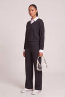 Calla Layered Look Pinstripe Top
