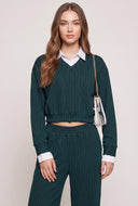 Calla Layered Look Pinstripe Top