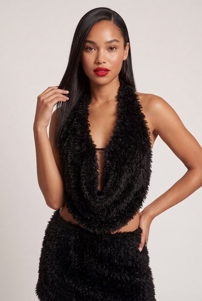 Estella Faux Fur Halter Top