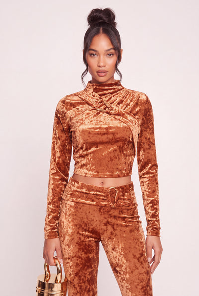 Jaslyn Velvet Crop Top