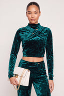 Jaslyn Velvet Crop Top