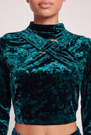 Jaslyn Velvet Crop Top