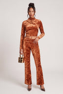 Jaslyn Velvet Flare Pants