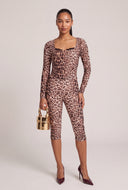 Leopard Mesh Long Sleeve Top