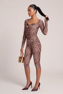 Leopard Mesh Long Sleeve Top