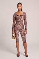 Leopard Mesh Skinny Capris