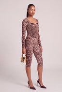 Leopard Mesh Skinny Capris