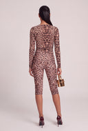 Leopard Mesh Skinny Capris