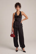 Satin Ruffled Pants