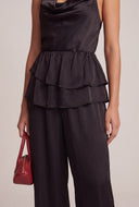 Satin Ruffled Pants