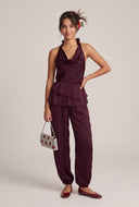 Satin Ruffled Pants