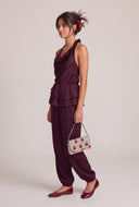 Satin Ruffled Pants