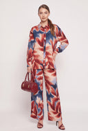 Leaf Print Button Front Shirt
