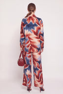 Leaf Print Button Front Shirt