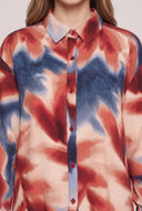 Leaf Print Button Front Shirt