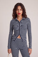 Jessie Striped Button Front Top