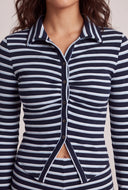 Jessie Striped Button Front Top