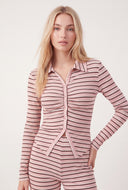 Jessie Striped Button Front Top