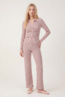 Jessie Striped Button Front Top